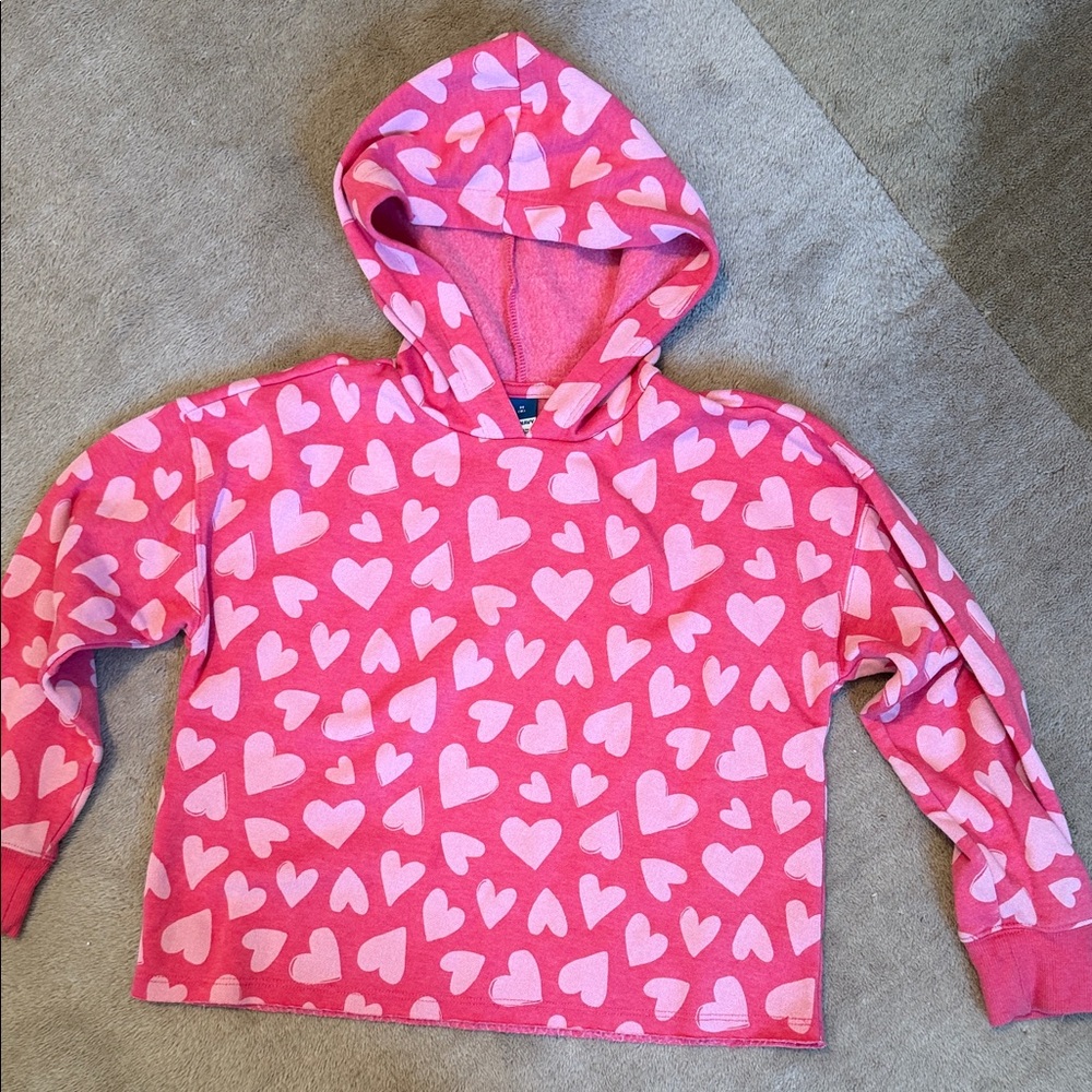 Old Navy Pink Heart Pattern Kids Hoodie
